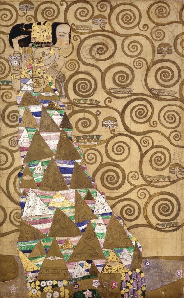 Skici k vlysu pro Palais Stoclet v Bruselu (akvarel a tužka na papíře) od Gustav Klimt