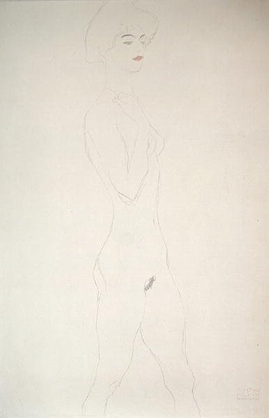 Stojící akt (tužka na papíře) od Gustav Klimt