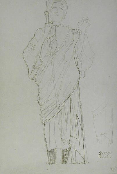 Stojící žena držící meč od Gustav Klimt