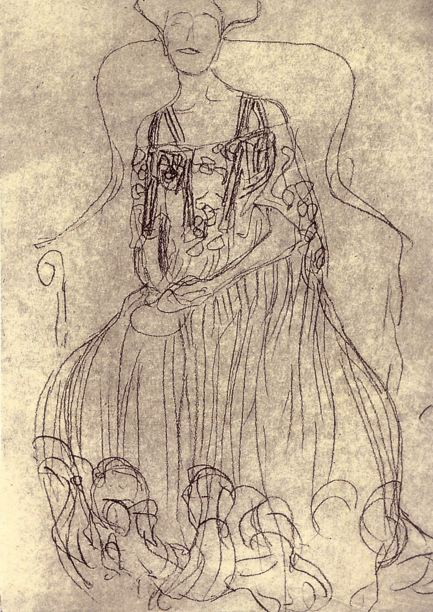 Studie k obrazu Portrét Adele Bloch-Bauer I od Gustav Klimt