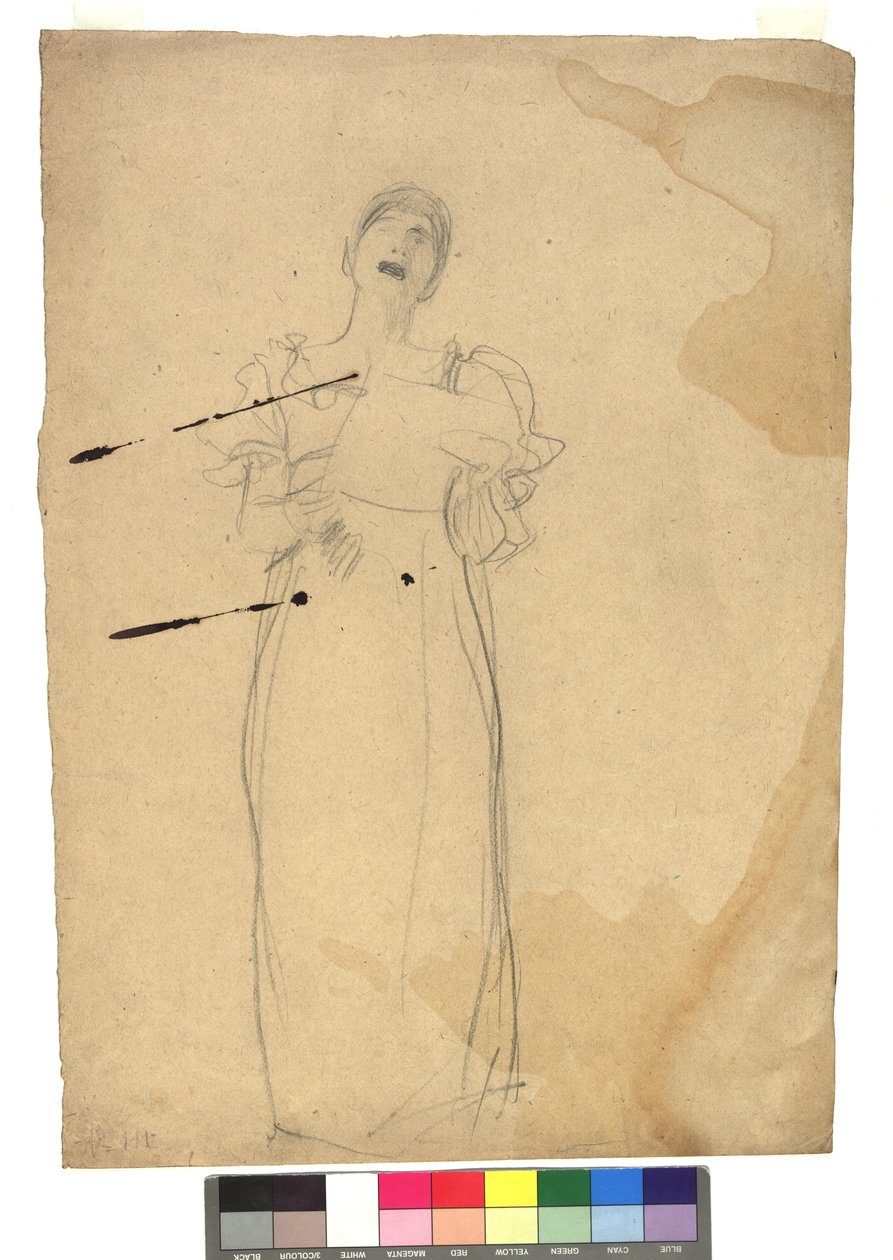 Studie zu einer stehenden Sängerin od Gustav Klimt