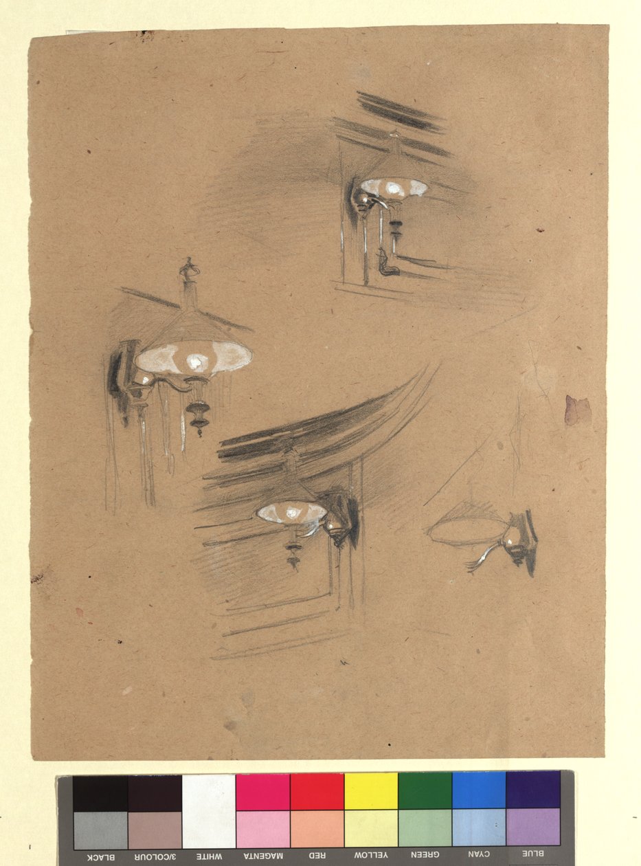 Studien zum "Zuschauerraum im Alten Burgtheater": Studien von vier Lampen od Gustav Klimt