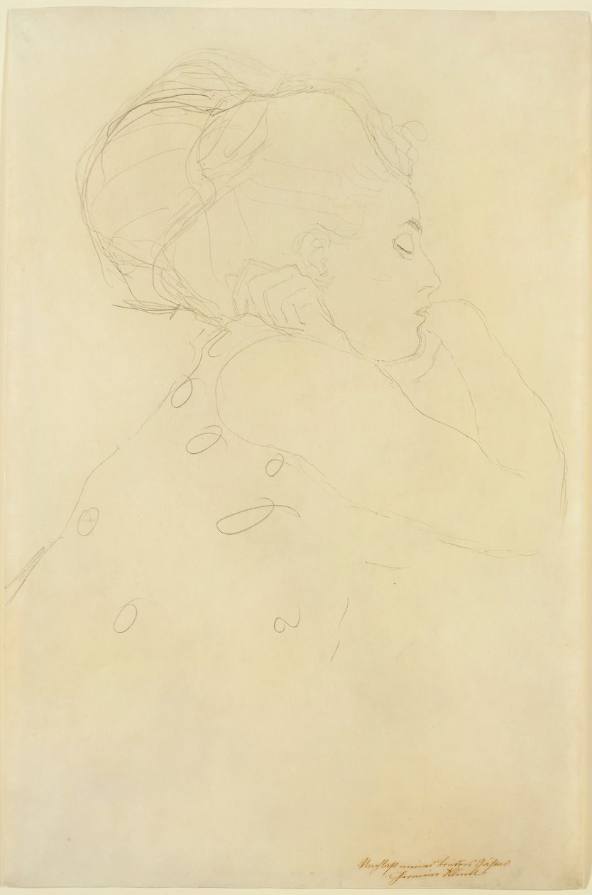 Studie k filmu "Nevěsta", asi 1917-18 (tužka na papíře) od Gustav Klimt