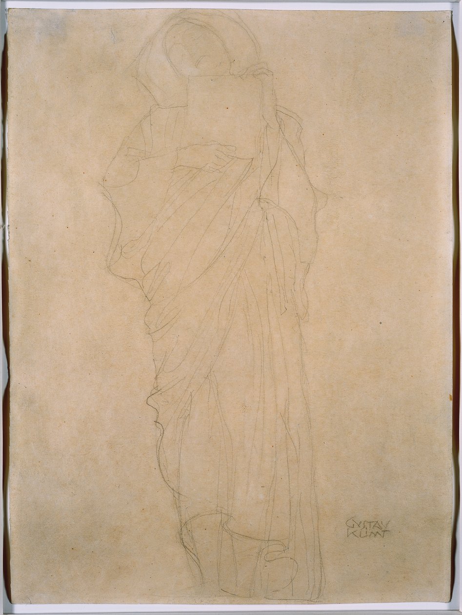 Studie ženy pro "Jurisprudenci", asi 1903 (grafit na papíře) od Gustav Klimt
