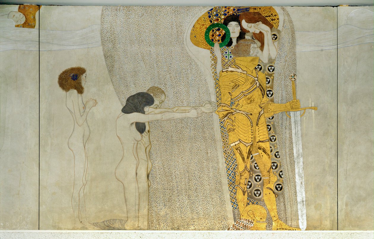 Výstava Sdružení vídeňských umělců Secese v roce 1902 se soustředila na Beethovenův pomník od Maxe Klingera. od Gustav Klimt
