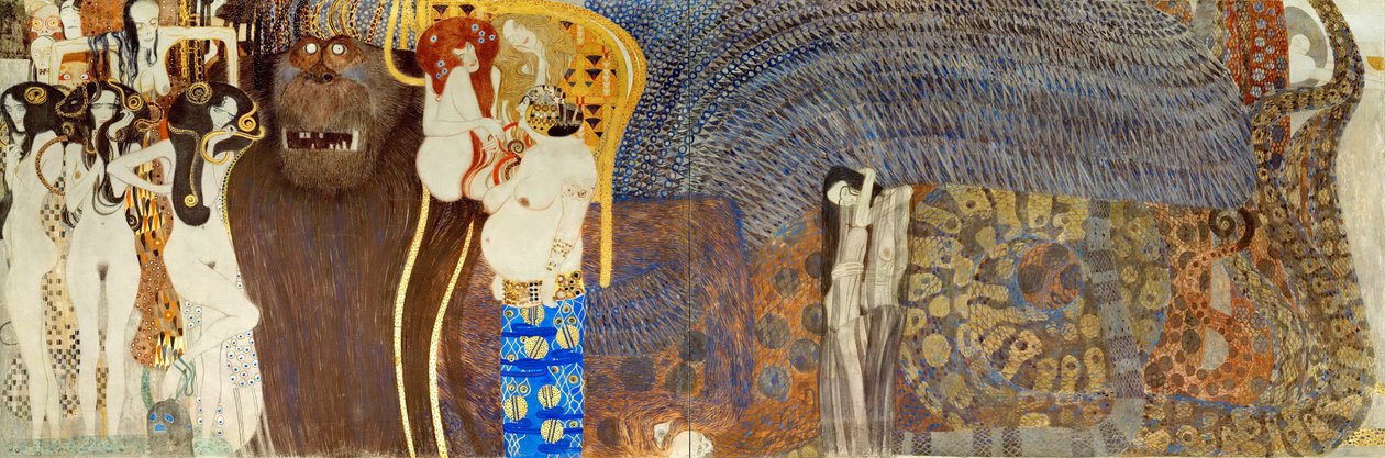Beethovenův vlys, Detail: Nepřátelské síly, 1902 od Gustav Klimt