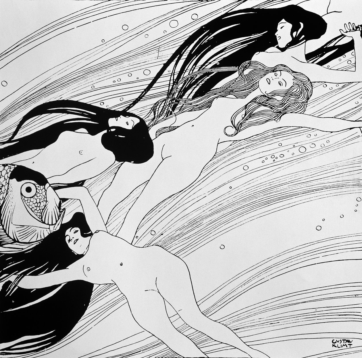 Rybí krev, publikováno v časopise Ver Sacrum, 1898 od Gustav Klimt