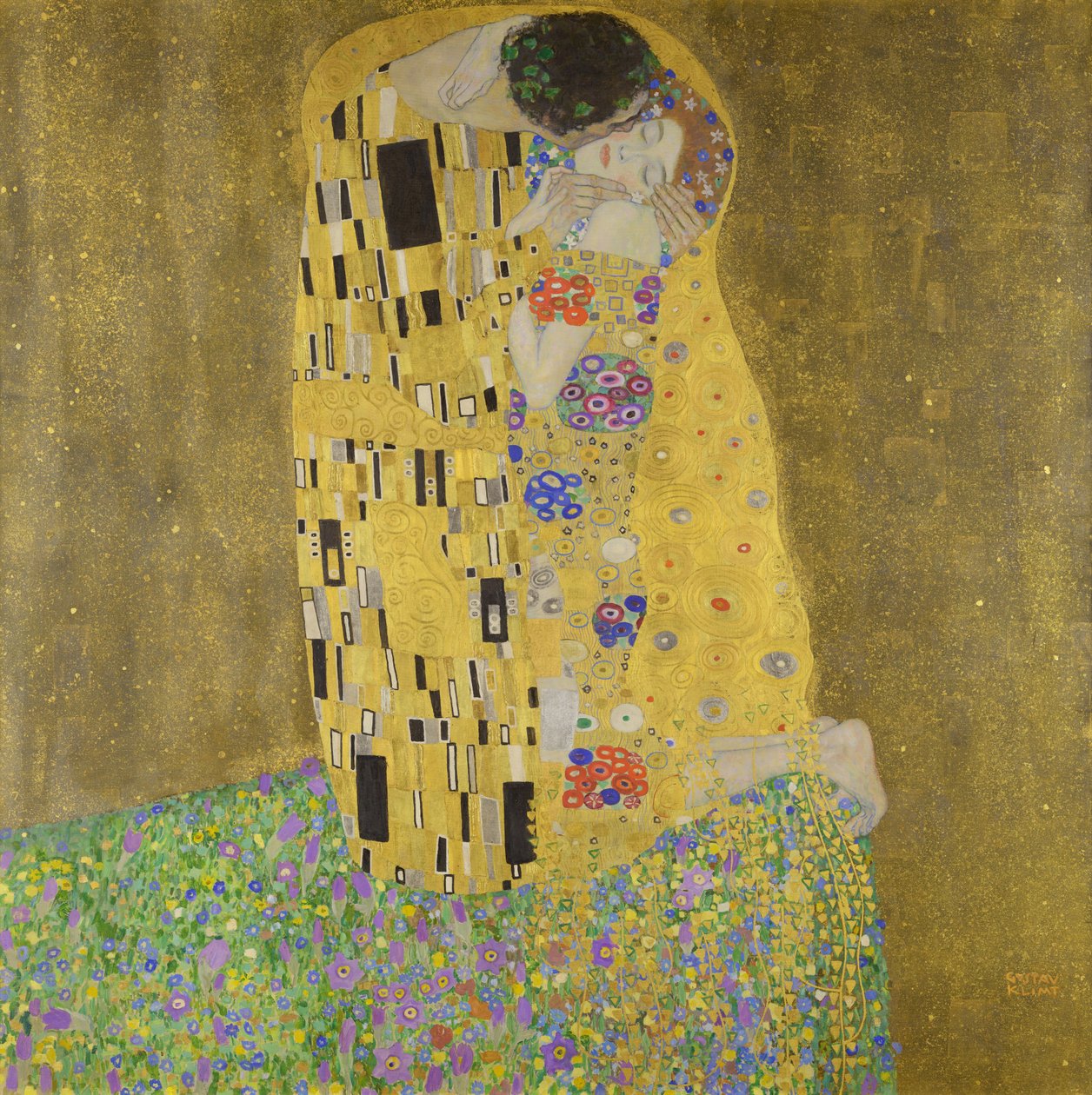 Polibek, 1907-08 od Gustav Klimt