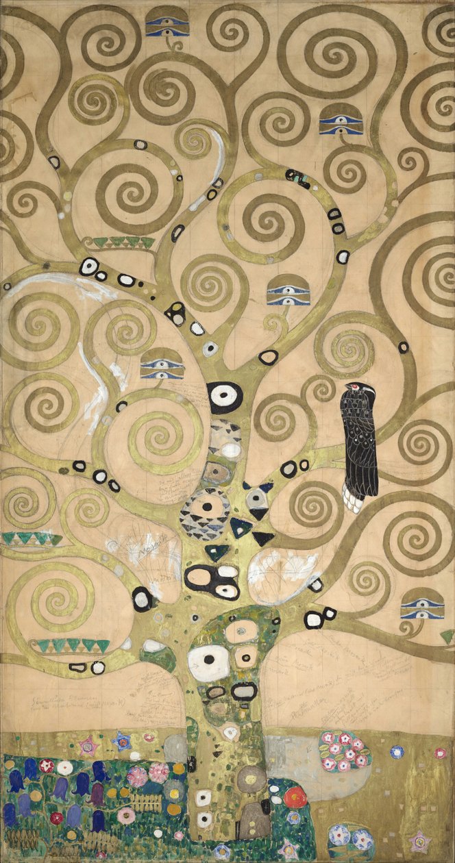 Vlys Stoclet, detail: Strom života, asi 1905-09 (tempera na kartonu) od Gustav Klimt