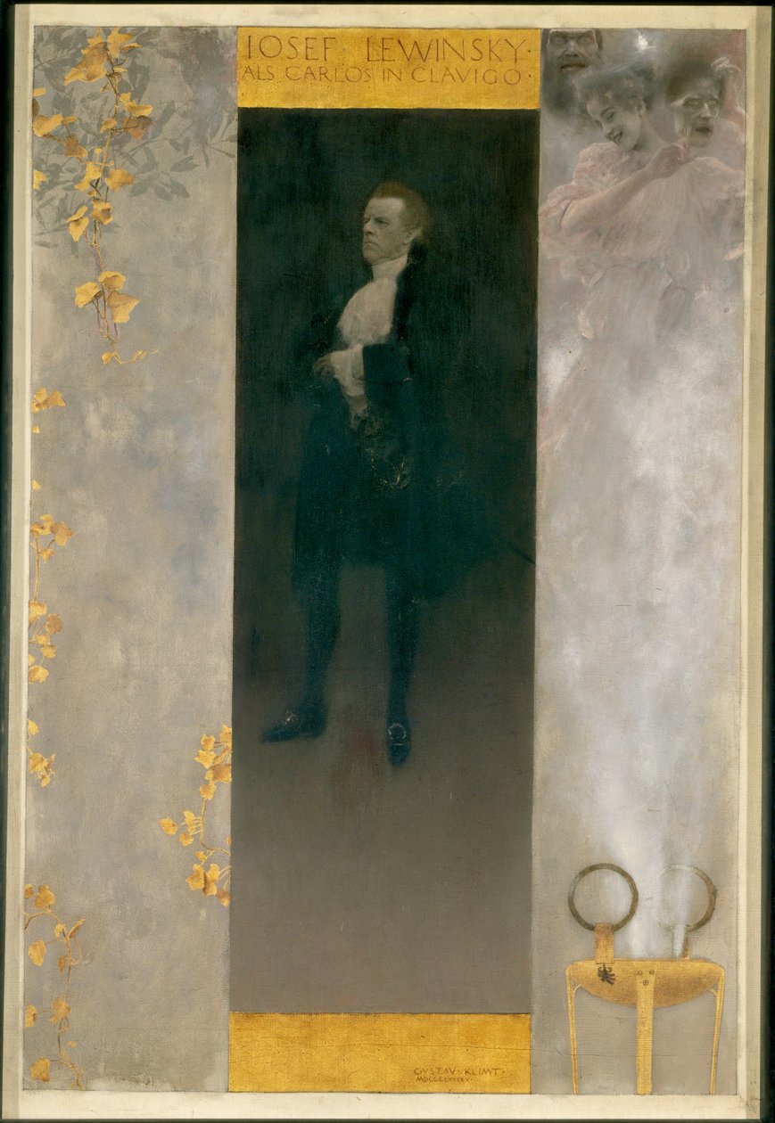 Herec Josef Lewinský jako Carlos v Goethově hře " Clavigo " od Gustav Klimt