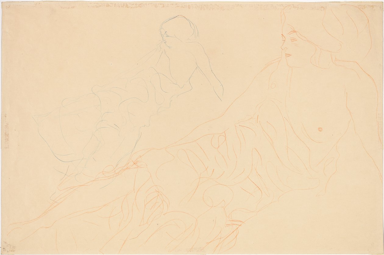 Dvě studie ležící ženy, 1913 od Gustav Klimt