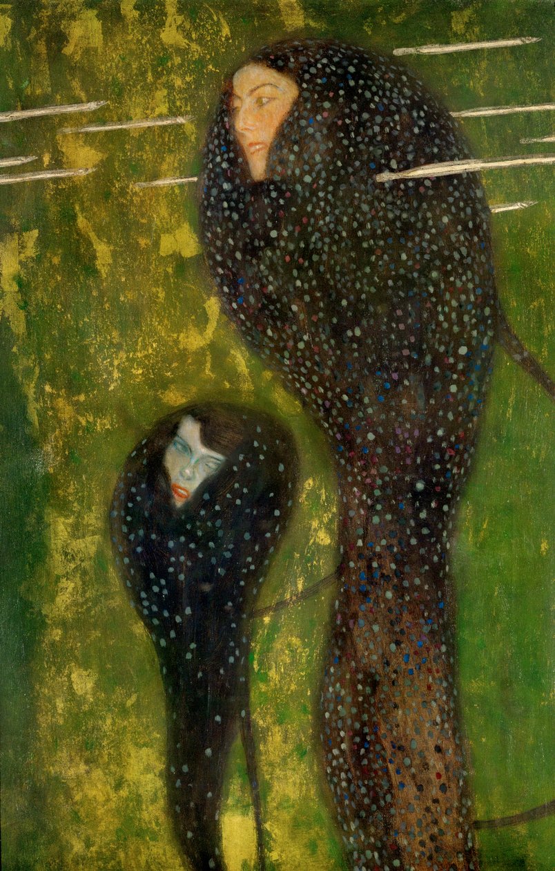 Vodní nymfy - stříbřitá rybka od Gustav Klimt