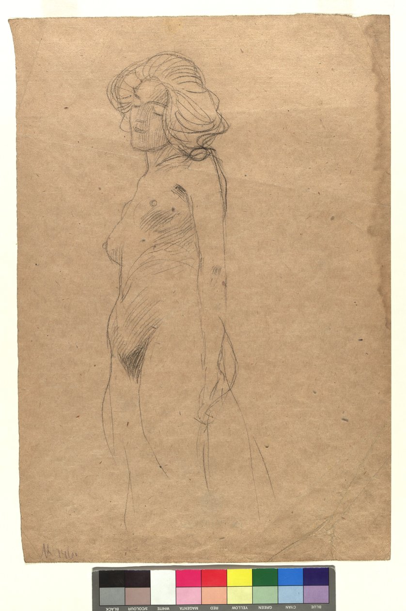 Weiblicher Akt nach links od Gustav Klimt