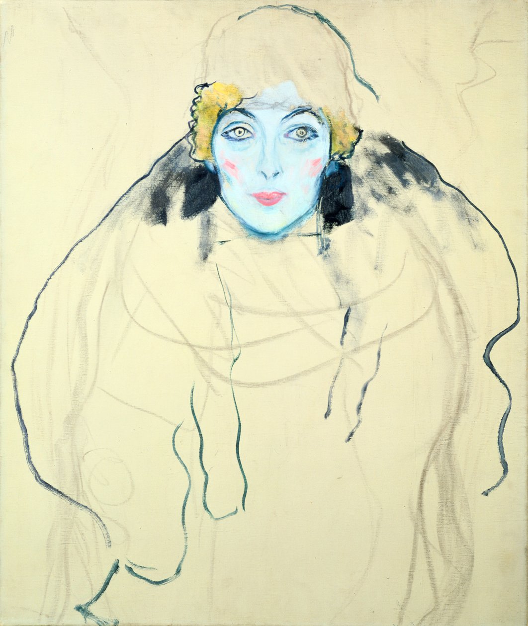 Ženská hlava Frauenkopf, 1917 od Gustav Klimt