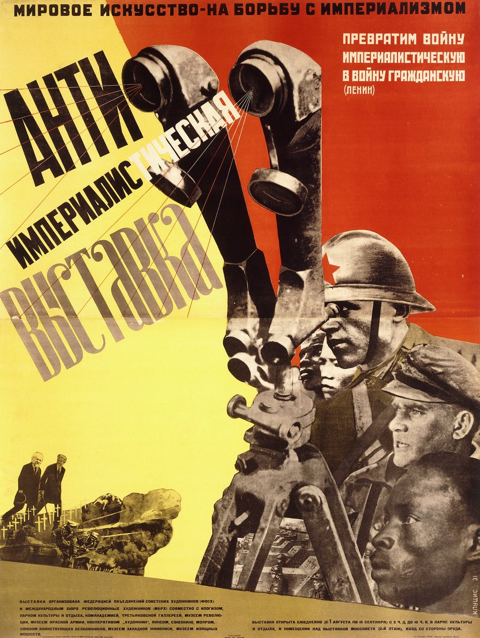 Plakát k antiimperialistické výstavě od Gustav Klucis