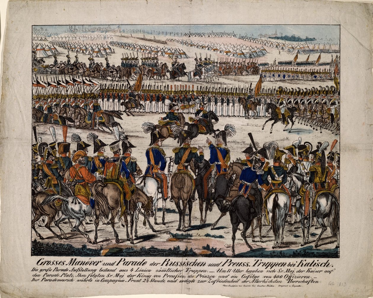 Rusko-pruská přehlídka v Kalisz 1835, c. 1850 od Gustav Kühn