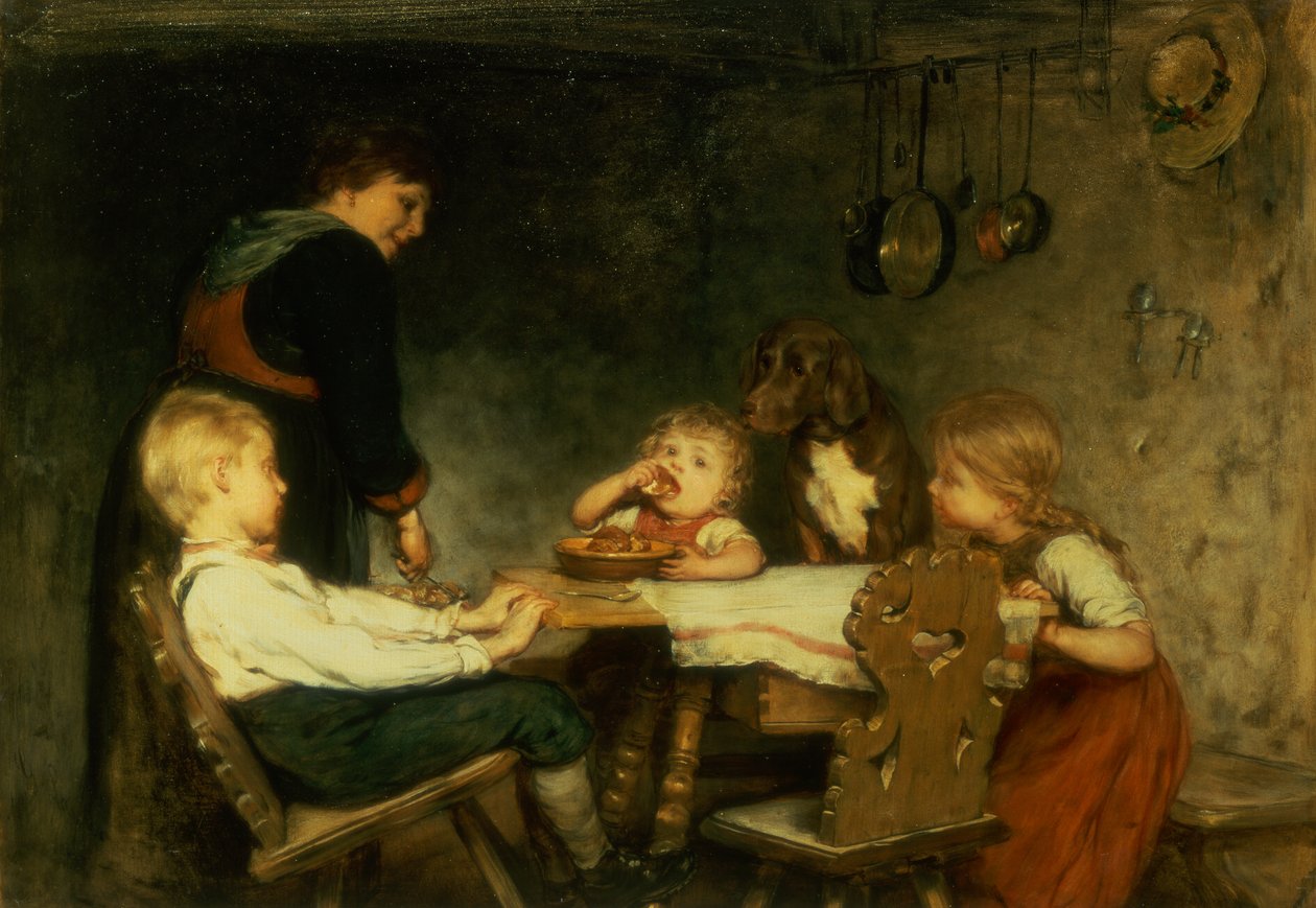 Tea Time (olej na panelu) od Gustav Laeverenz