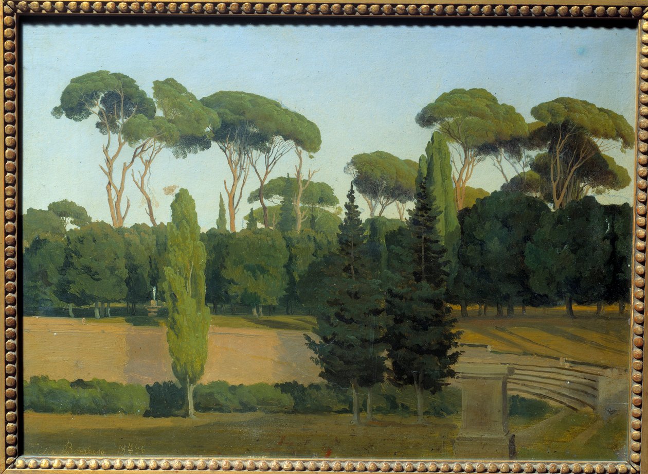 V zahradách Villa Borghese. Obraz Gustafa Wilhema Palma (1810 - 1890) Ec. Žalovaný. od Gustav Palm