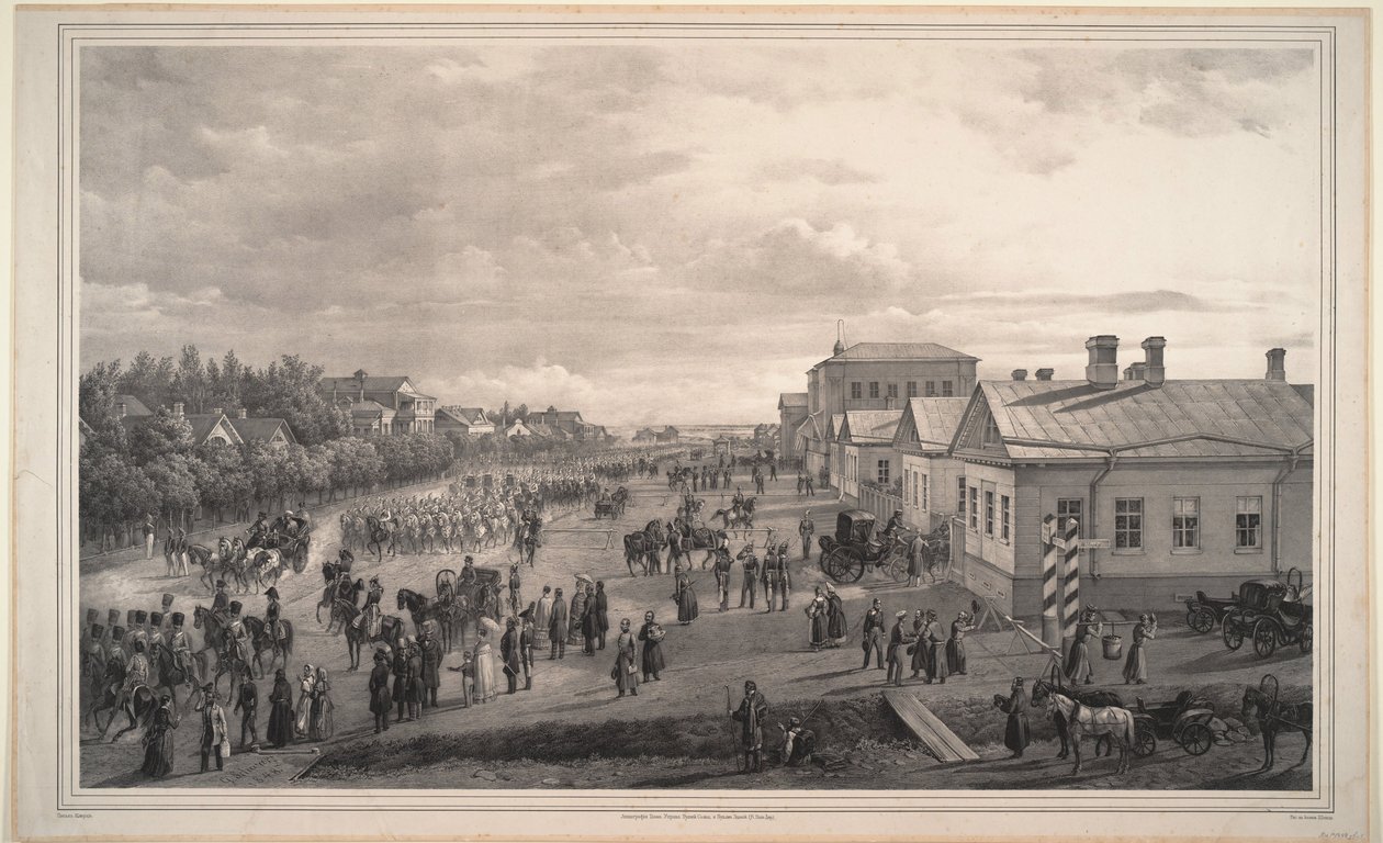 Přehlídka Chevalier Gardes Throwgh Krasnoye Selo, 1848 od Gustav Schwarz