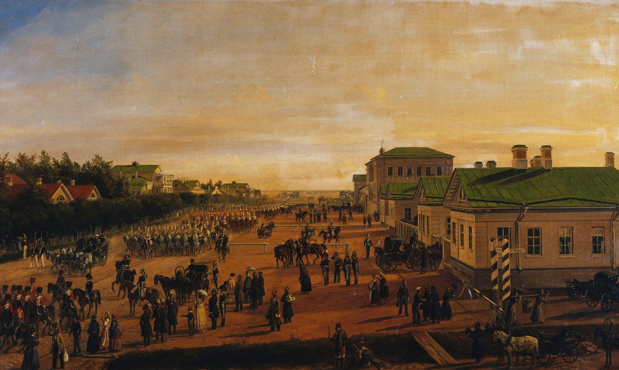 Car Nicholas se vrací z vojenské přehlídky v Krasnoe Selo, 1848 od Gustav Schwarz