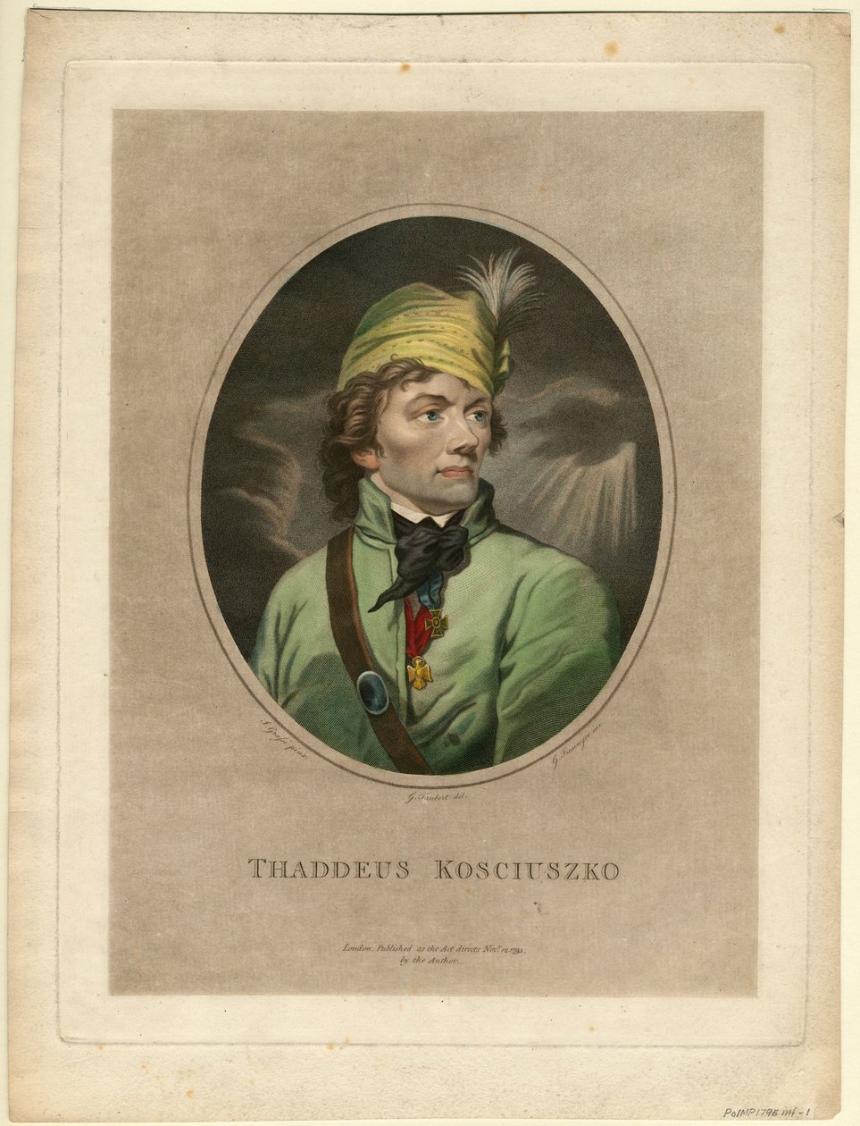 Portrét Tadeusze Kosciuszka 1746-1817, 1795 od Gustav Taubert
