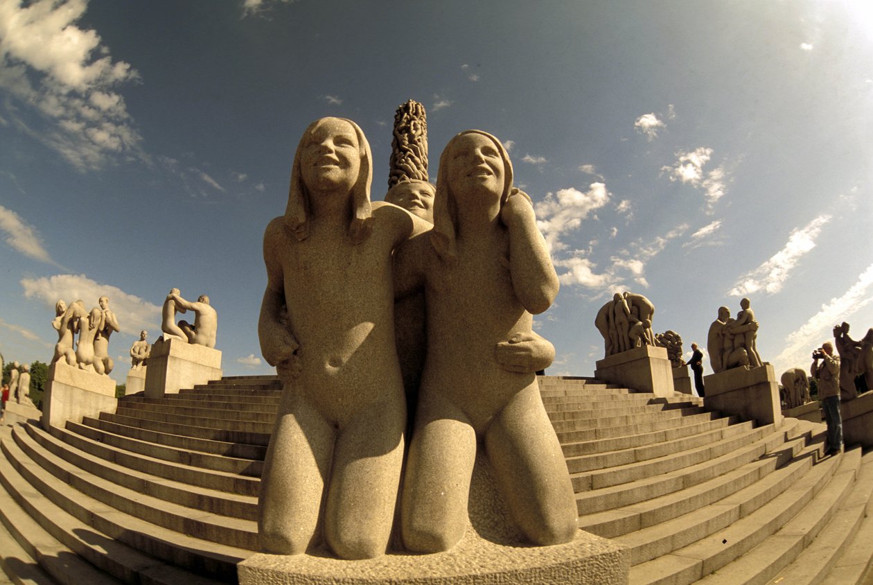 Vigelandova socha, Frognerparken, Oslo, Norsko, Evropa od Gustav Vigeland