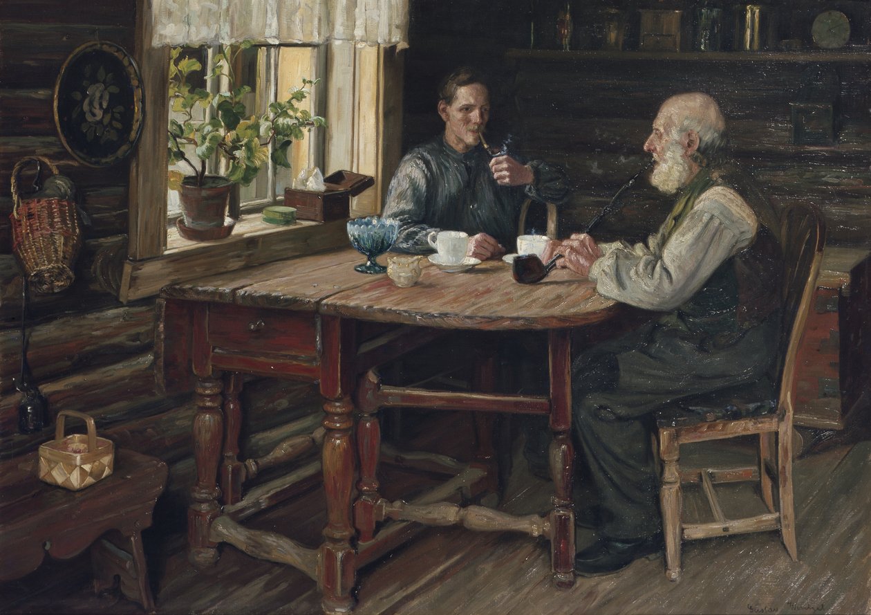 Zbytek na kávu (přestávka) 1900 (olej na plátně) od Gustav Wentzel