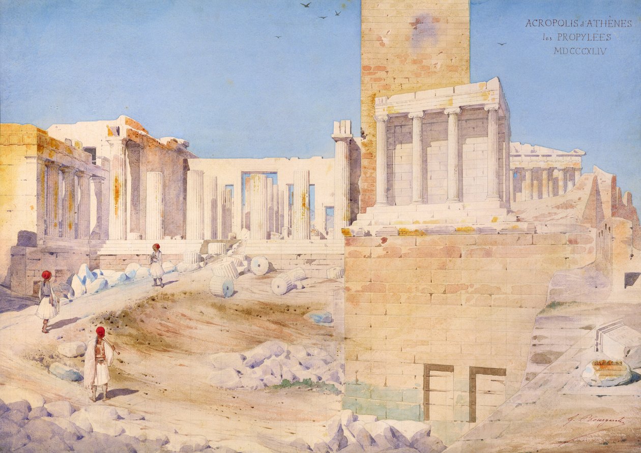 Akropole v Aténách, 1844 od Gustave Bougerel