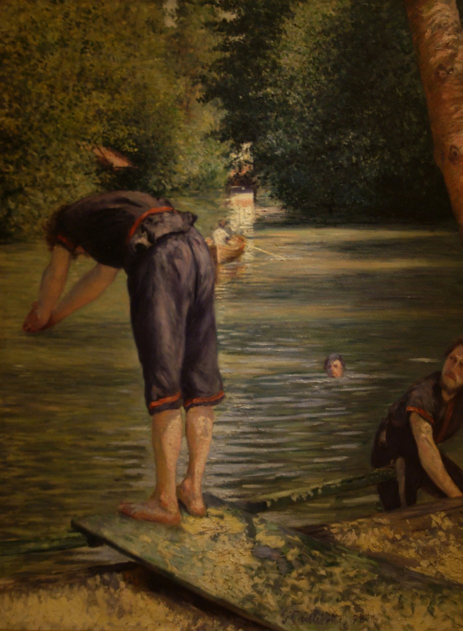 Koupající se, okraj Yerres od Gustave Caillebotte