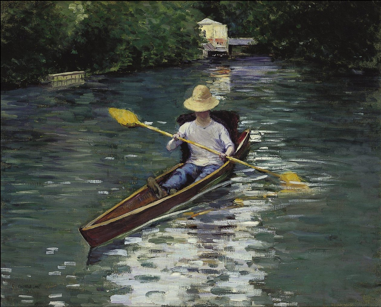 Kanoistika na řece Yerres od Gustave Caillebotte