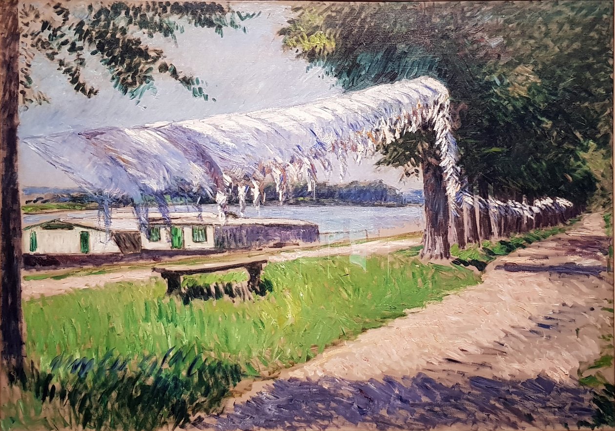 Sušení prádla na břehu Seiny od Gustave Caillebotte