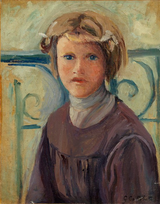 Malá holčička na balkoně od Gustave Caillebotte