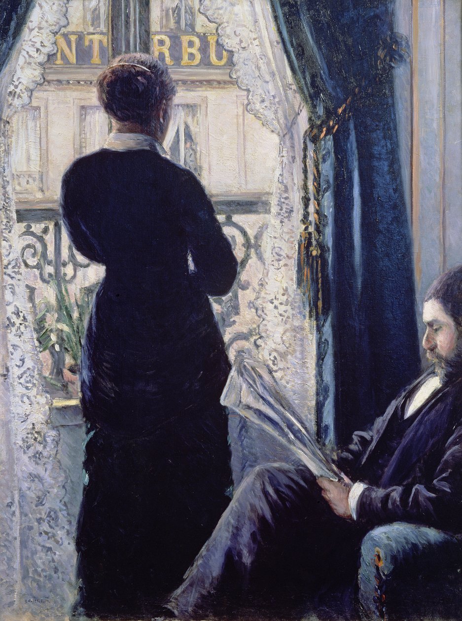 Interiér, Žena u okna, 1880 od Gustave Caillebotte