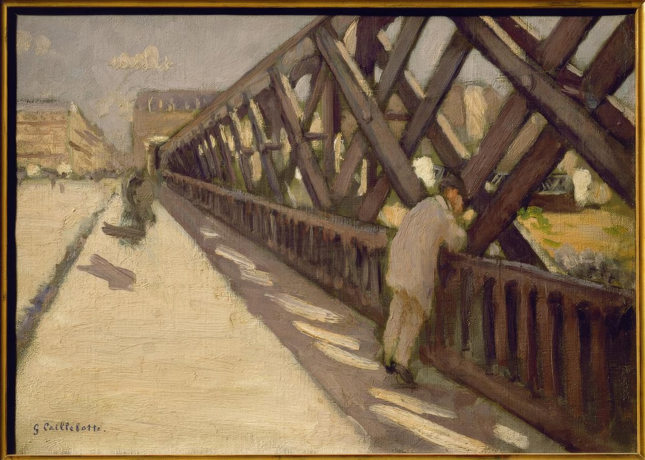 Most Evropy, předběžný náčrt od Gustave Caillebotte