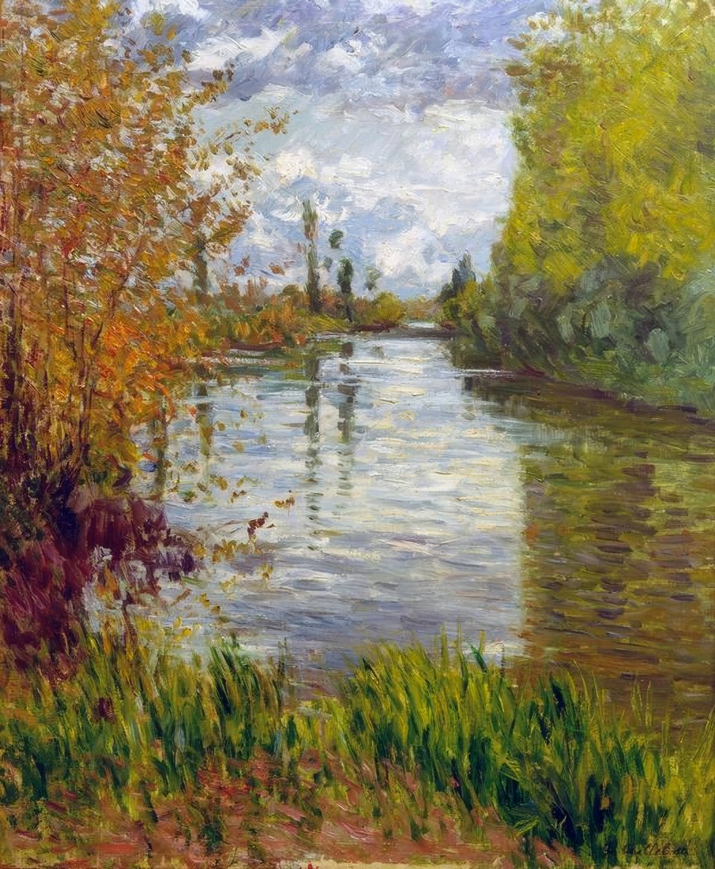 Malé rameno Seiny na podzim od Gustave Caillebotte