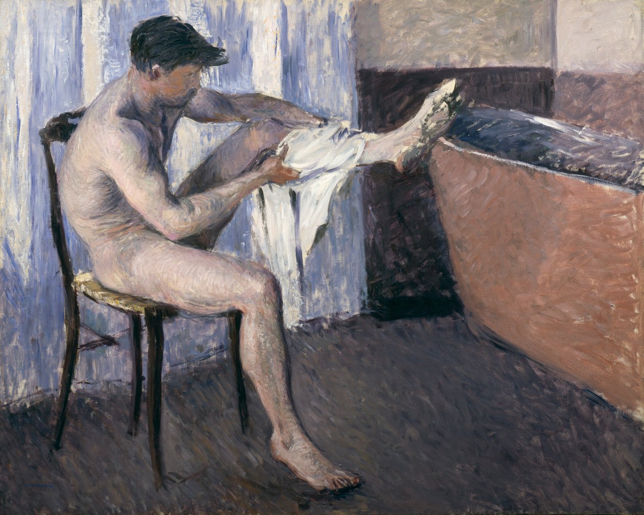 Muž suší nohu od Gustave Caillebotte
