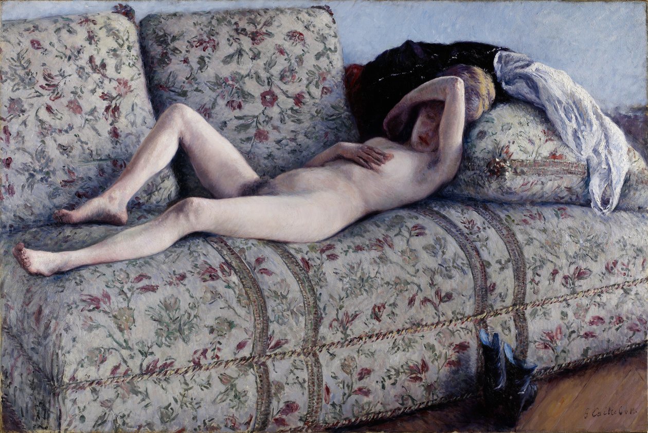Akt na gauči, kolem roku 1880 od Gustave Caillebotte