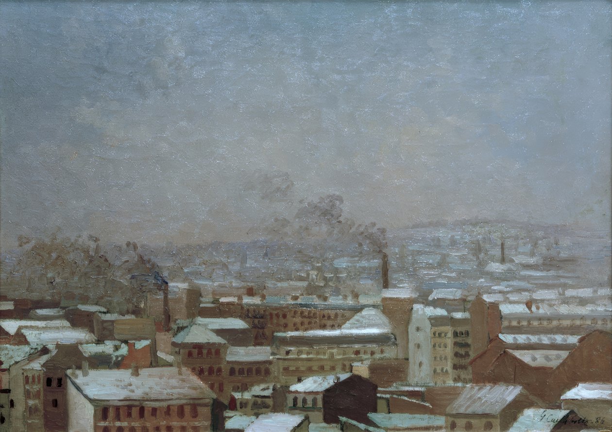 Paříž pod sněhem od Gustave Caillebotte