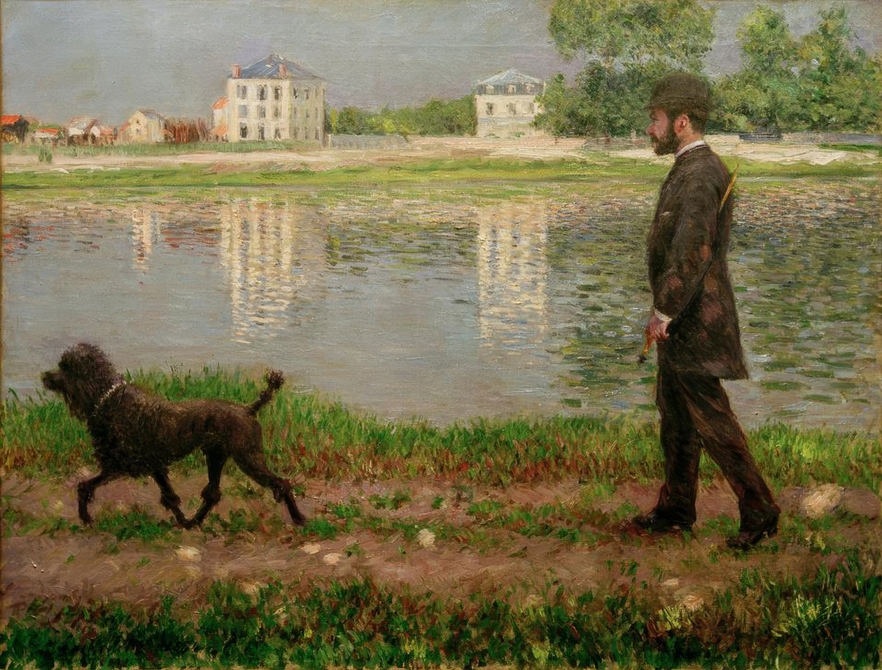 Richard Gallo a jeho pes Dick v Petit Gennevilliers od Gustave Caillebotte