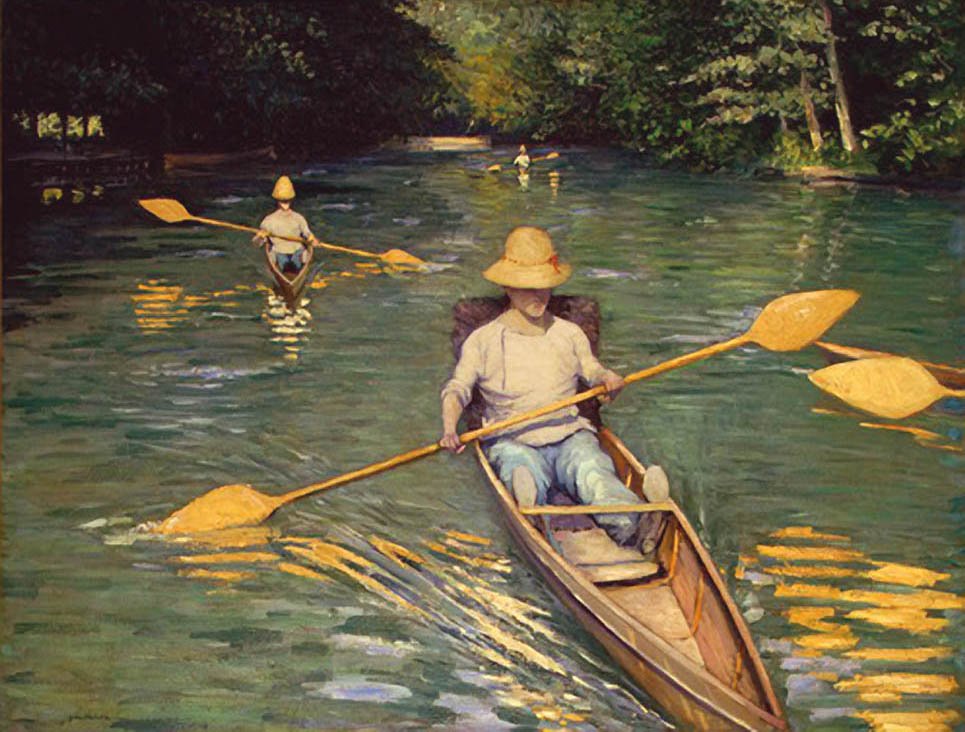 Skifové na Yerres od Gustave Caillebotte