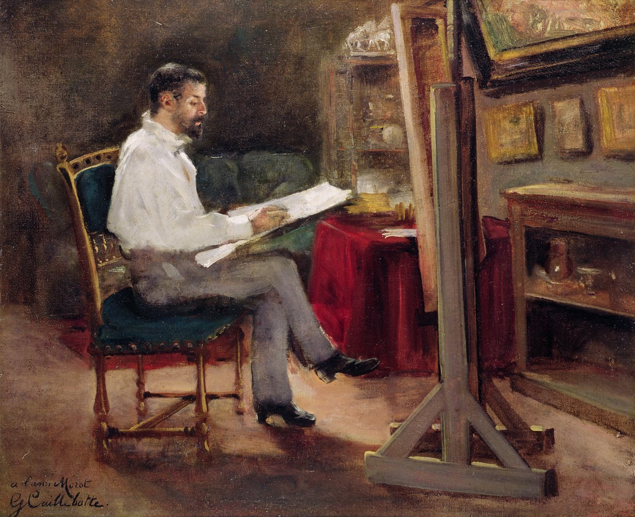 Umělec Morot ve svém ateliéru, asi 1874 od Gustave Caillebotte