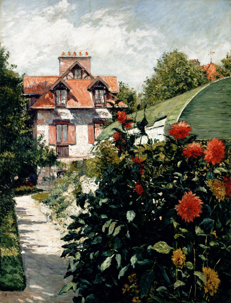 Dahlias, zahrada v Petit Gennevilliers, 1893 od Gustave Caillebotte