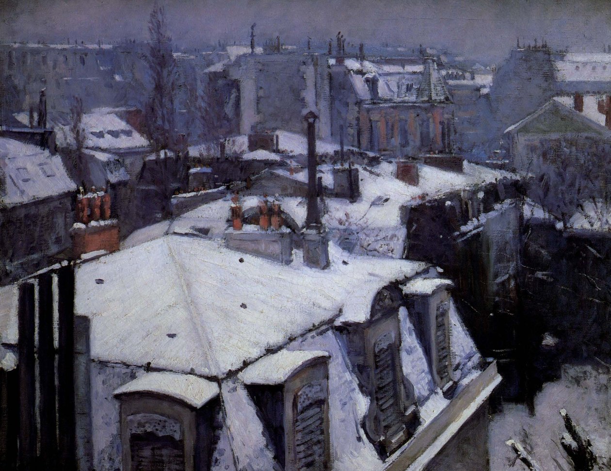 Střechy pod sněhem od Gustave Caillebotte