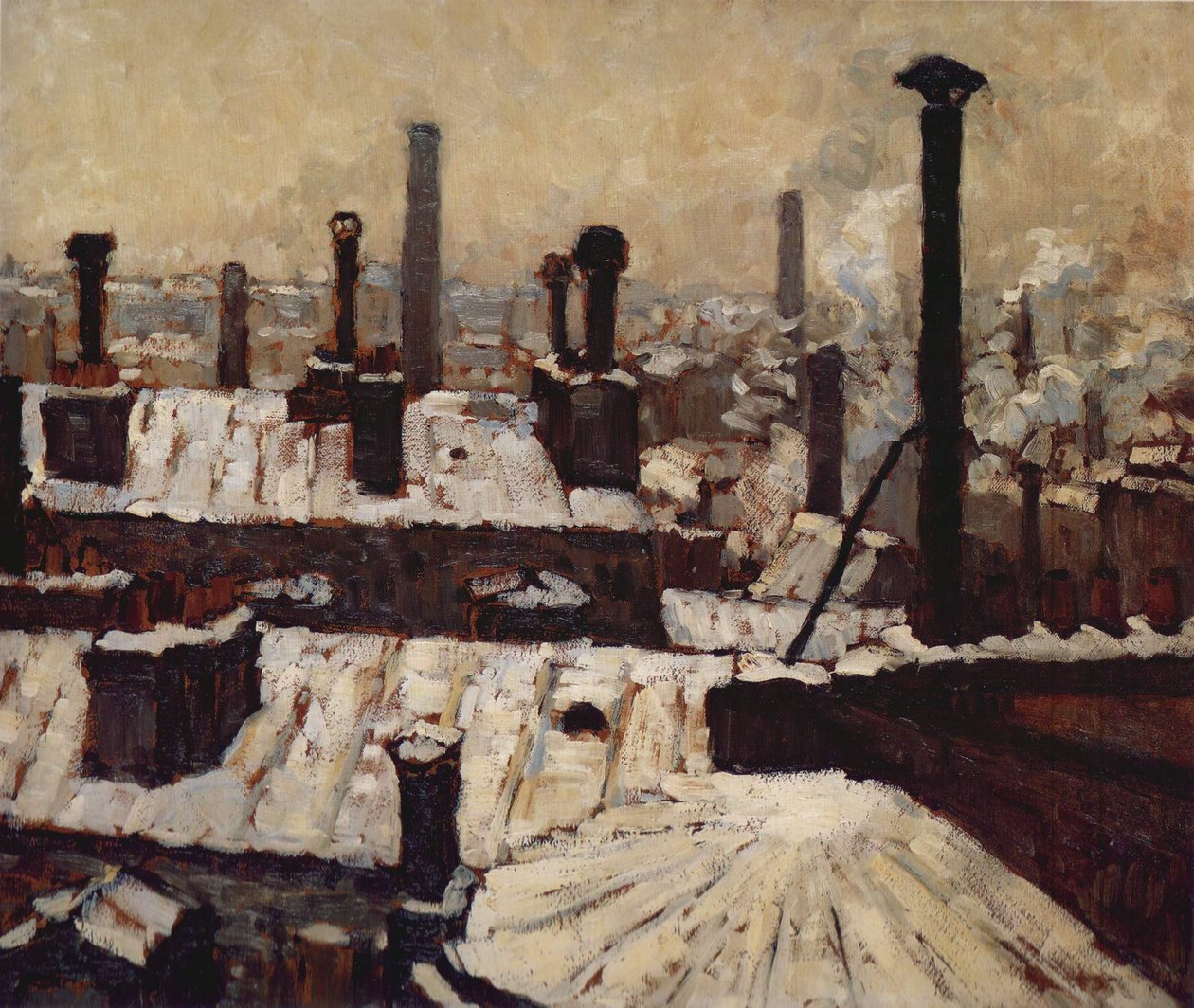 Střechy pod sněhem, Paříž od Gustave Caillebotte