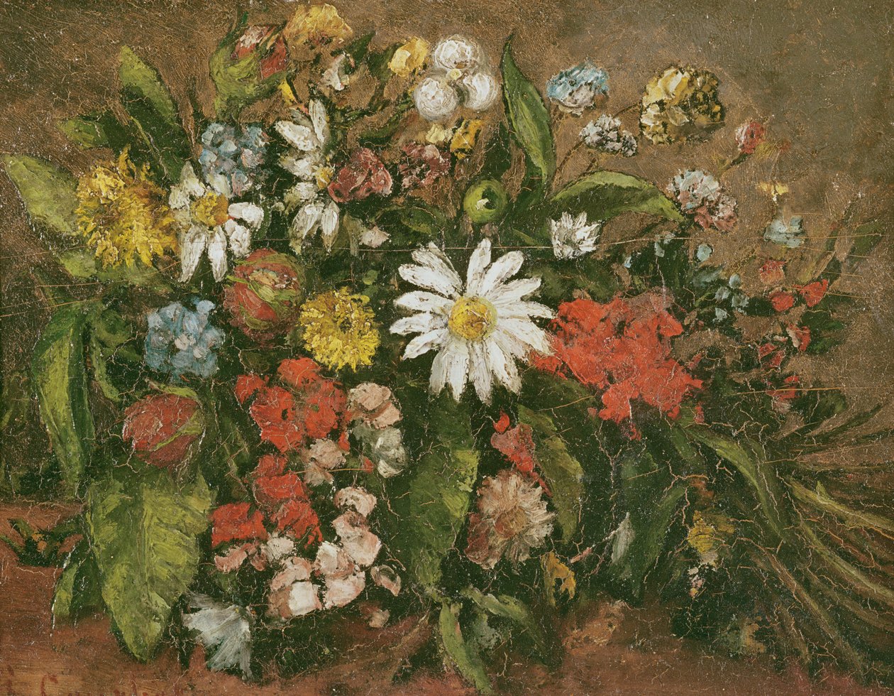 Květiny, 1871 (olej na dřevě) od Gustave Courbet