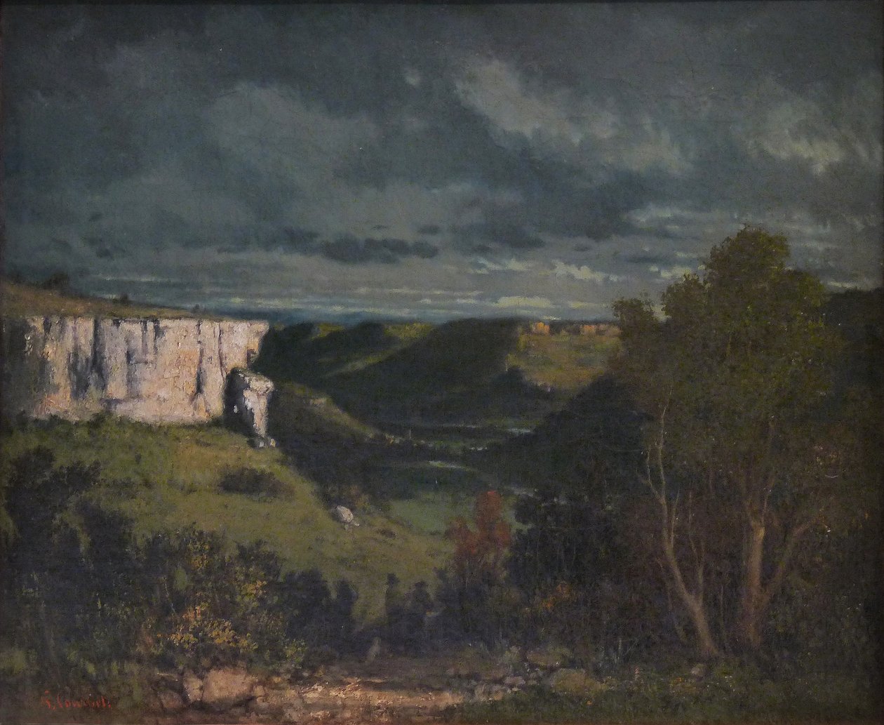 Loue Valley bouřlivou oblohou od Gustave Courbet