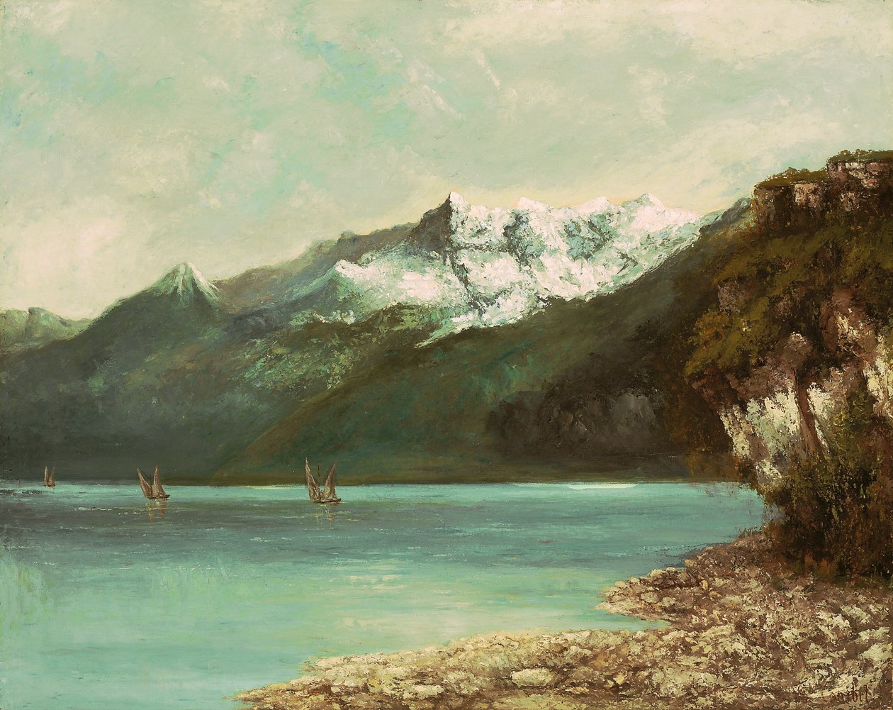 Ženevské jezero a Dents du Midi, 1877 od Gustave Courbet