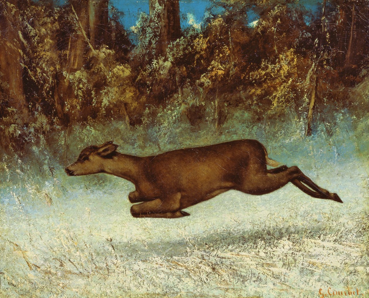 Skákající laň od Gustave Courbet
