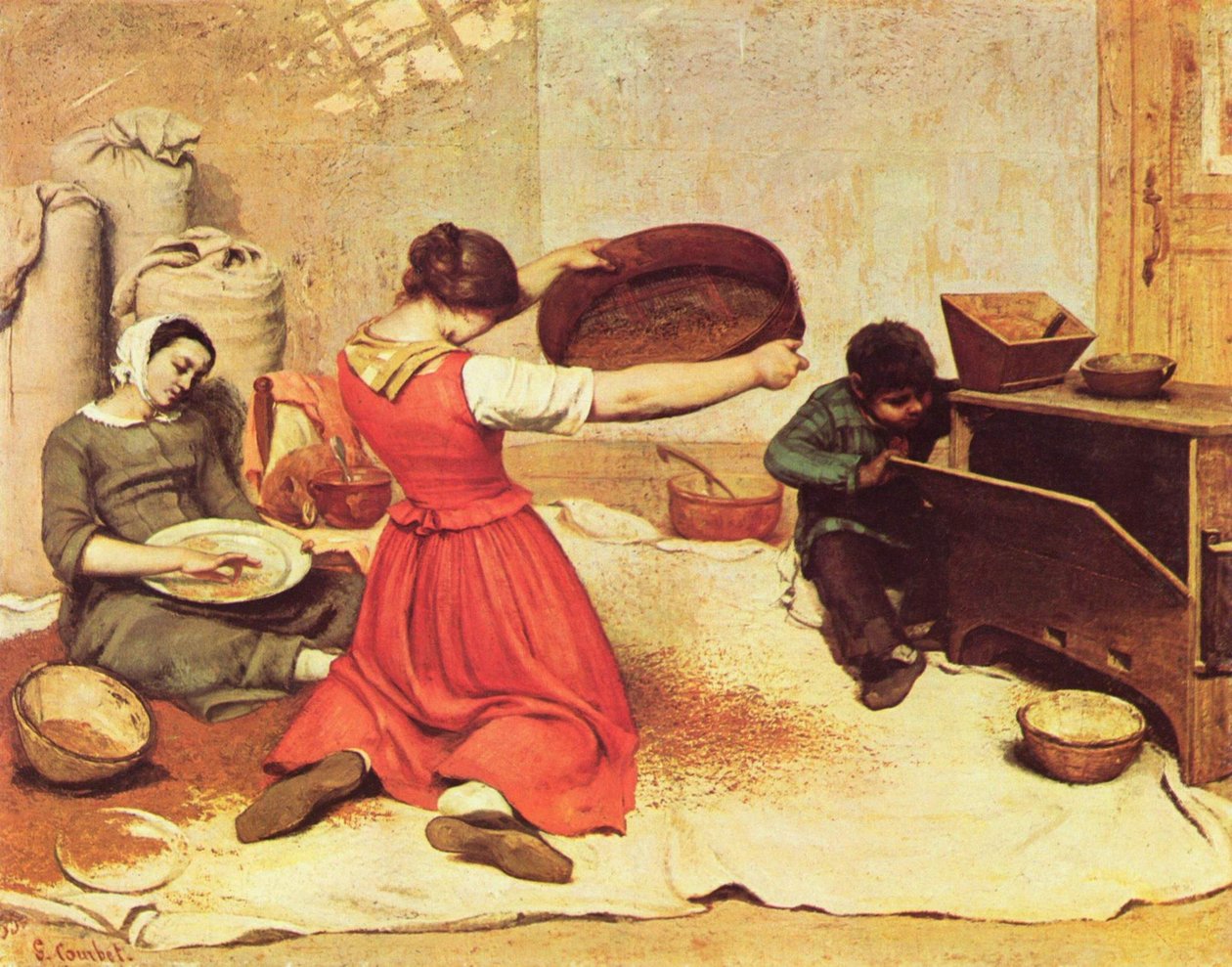 Pšeničné třídiče od Gustave Courbet