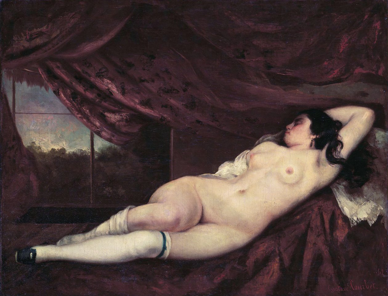 Nude ležící žena od Gustave Courbet